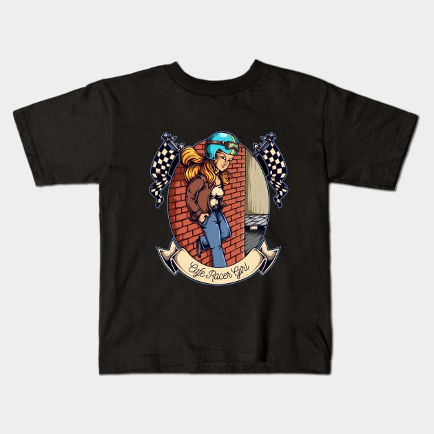 Racer girl Kids T-Shirt by VekiStore